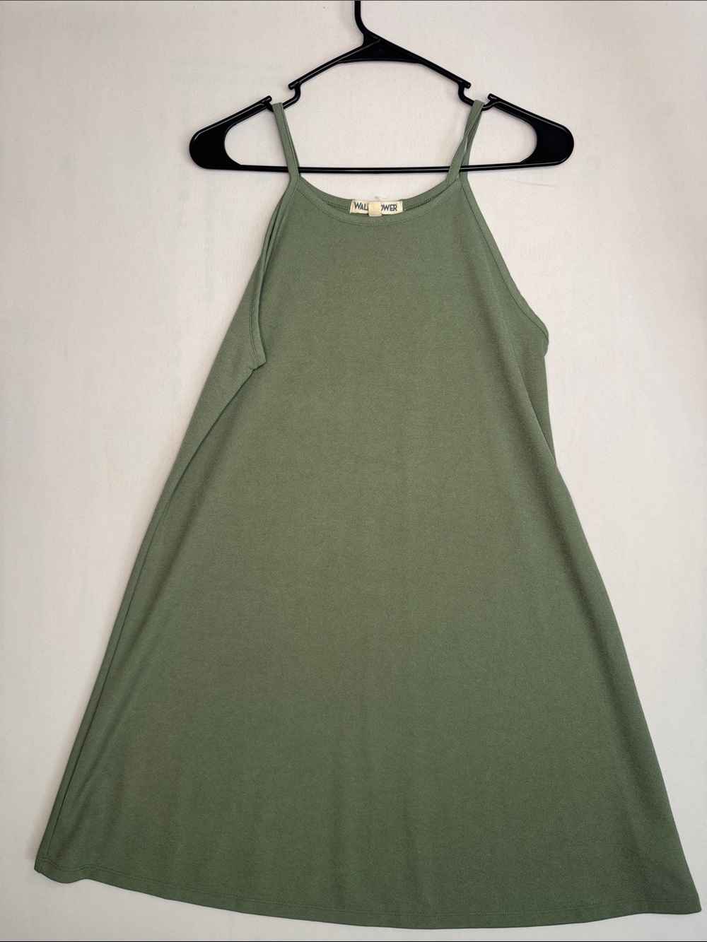 Wallflower Olive Green Mini Halter Slip Dress